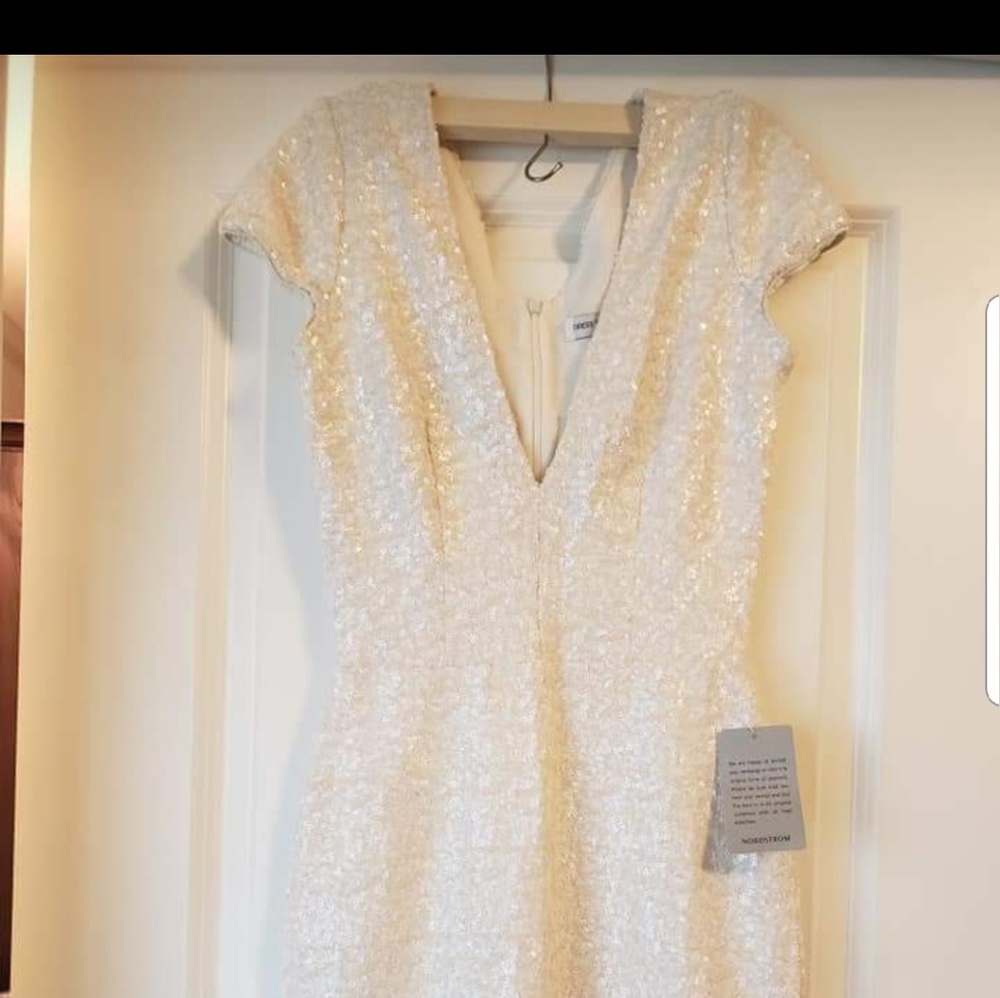 NWT Dress The Population white sequin dress